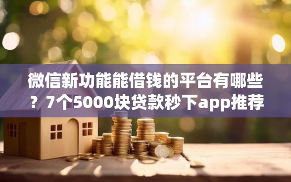 微信新功能能借钱的平台有哪些？7个5000块贷款秒下app推荐给你
