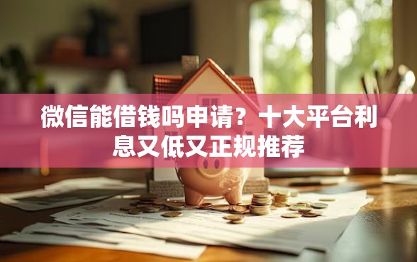 微信能借钱吗申请？十大平台利息又低又正规推荐