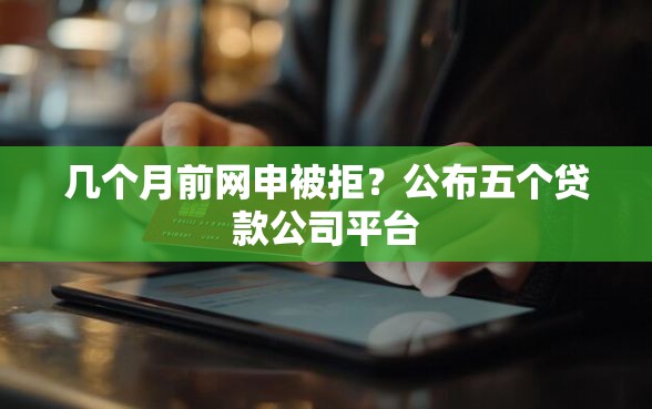 几个月前网申被拒？公布五个贷款公司平台