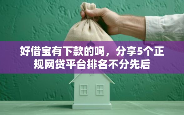 好借宝有下款的吗，分享5个正规网贷平台排名不分先后