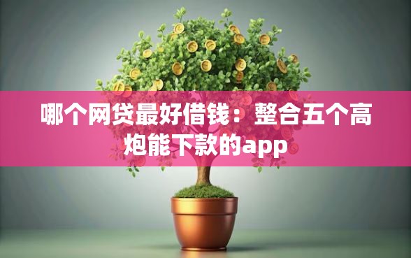 哪个网贷最好借钱：整合五个高炮能下款的app