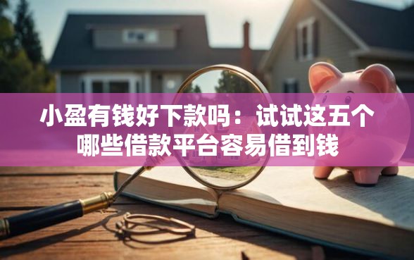 小盈有钱好下款吗：试试这五个哪些借款平台容易借到钱