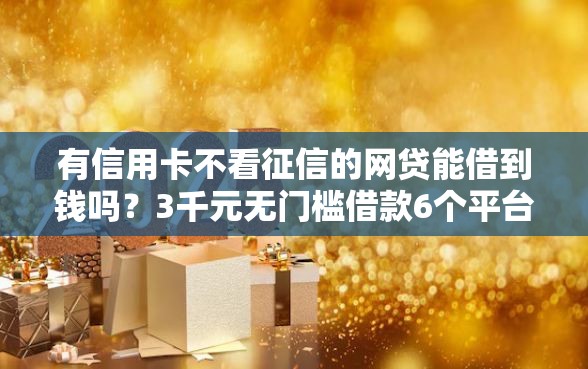 有信用卡不看征信的网贷能借到钱吗？3千元无门槛借款6个平台推荐