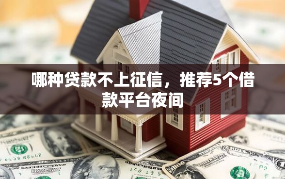 哪种贷款不上征信，推荐5个借款平台夜间