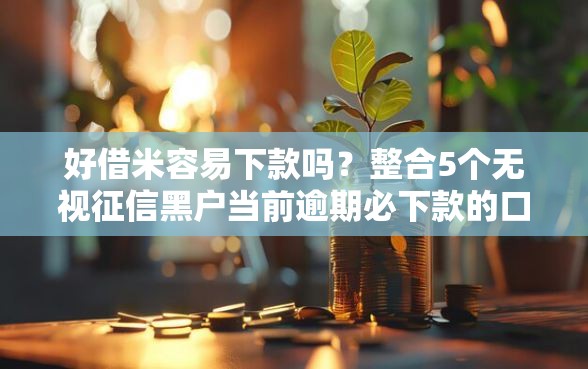 好借米容易下款吗？整合5个无视征信黑户当前逾期必下款的口子