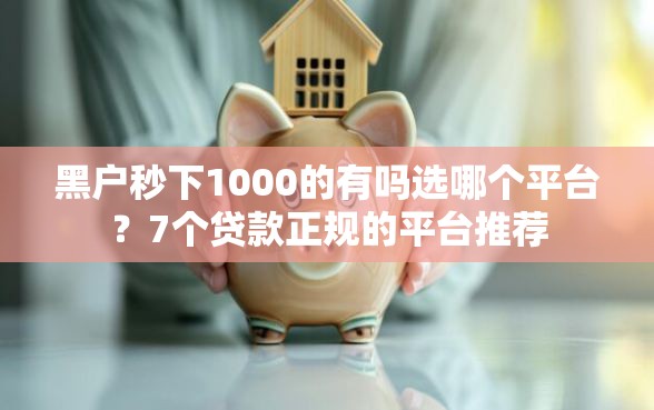 黑户秒下1000的有吗选哪个平台？7个贷款正规的平台推荐