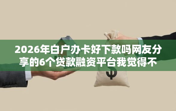 2026年白户办卡好下款吗网友分享的6个贷款融资平台我觉得不错！