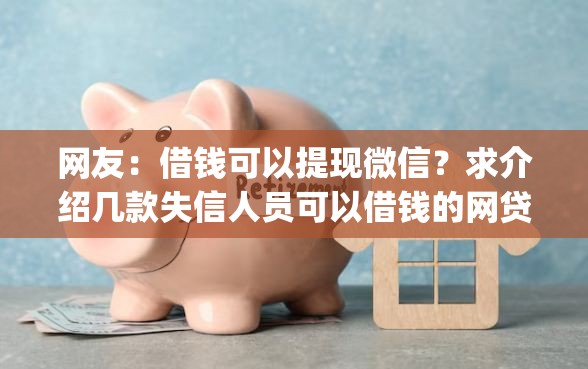 网友：借钱可以提现微信？求介绍几款失信人员可以借钱的网贷app