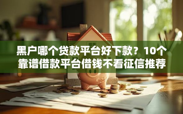 黑户哪个贷款平台好下款？10个靠谱借款平台借钱不看征信推荐