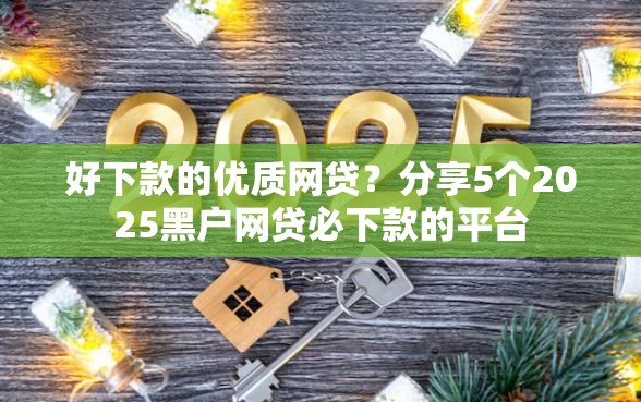 好下款的优质网贷？分享5个2025黑户网贷必下款的平台
