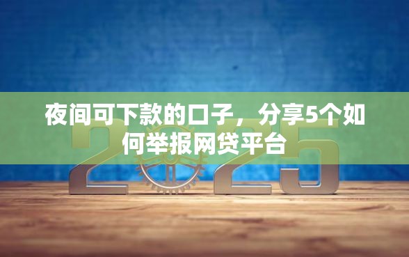 夜间可下款的口子，分享5个如何举报网贷平台