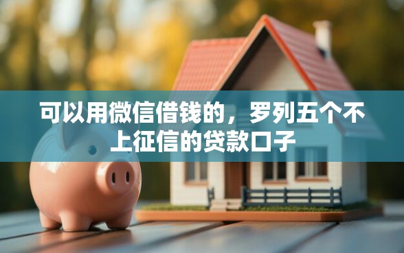 可以用微信借钱的，罗列五个不上征信的贷款口子