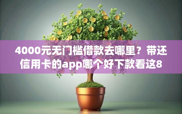 4000元无门槛借款去哪里？带还信用卡的app哪个好下款看这8个平台