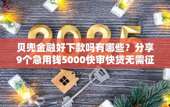 贝兜金融好下款吗有哪些？分享9个急用钱5000快审快贷无需征信平台