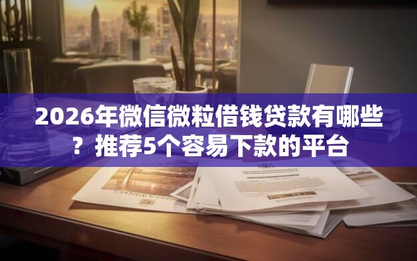 2026年微信微粒借钱贷款有哪些？推荐5个容易下款的平台