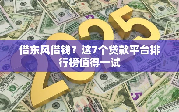 借东风借钱？这7个贷款平台排行榜值得一试