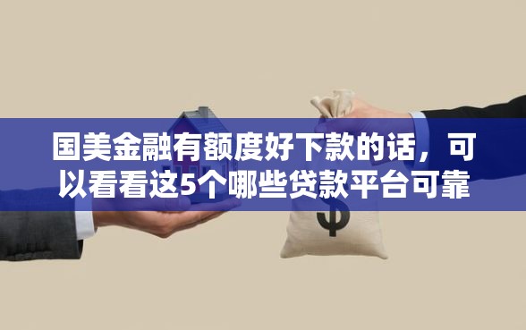 国美金融有额度好下款的话，可以看看这5个哪些贷款平台可靠