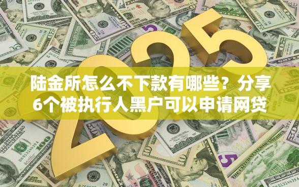陆金所怎么不下款有哪些？分享6个被执行人黑户可以申请网贷的平台