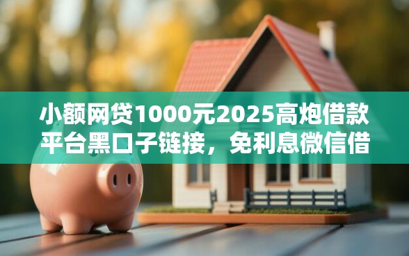 小额网贷1000元2025高炮借款平台黑口子链接，免利息微信借钱的平台的6个平台介绍