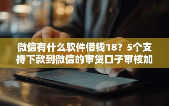 微信有什么软件借钱18？5个支持下款到微信的审贷口子审核加快的平台