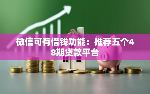 微信可有借钱功能：推荐五个48期贷款平台
