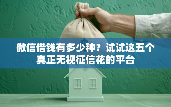 微信借钱有多少种？试试这五个真正无视征信花的平台