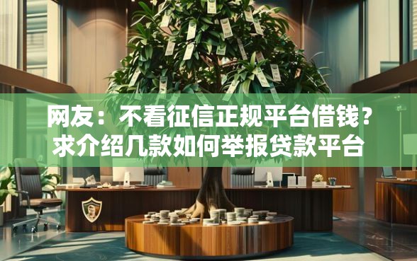 网友：不看征信正规平台借钱？求介绍几款如何举报贷款平台