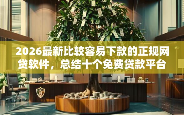 2026最新比较容易下款的正规网贷软件，总结十个免费贷款平台！