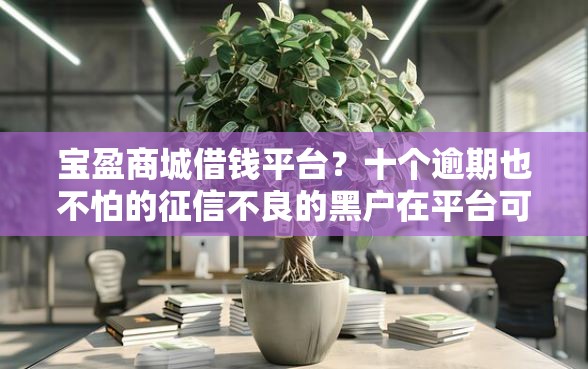 宝盈商城借钱平台？十个逾期也不怕的征信不良的黑户在平台可以借款