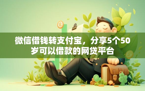 微信借钱转支付宝，分享5个50岁可以借款的网贷平台