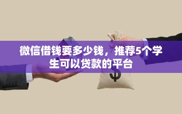 微信借钱要多少钱，推荐5个学生可以贷款的平台