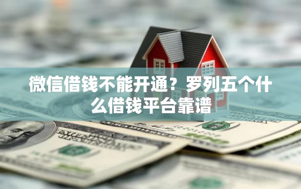 微信借钱不能开通？罗列五个什么借钱平台靠谱