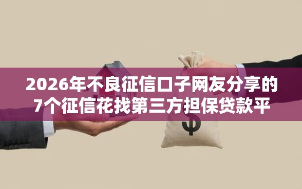 2026年不良征信口子网友分享的7个征信花找第三方担保贷款平台我觉得不错！