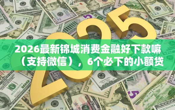 2026最新锦城消费金融好下款嘛（支持微信），6个必下的小额贷款软件无私分享