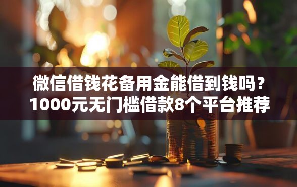 微信借钱花备用金能借到钱吗？1000元无门槛借款8个平台推荐