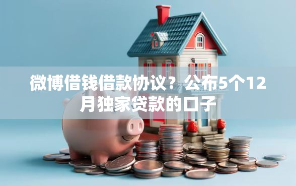 微博借钱借款协议？公布5个12月独家贷款的口子