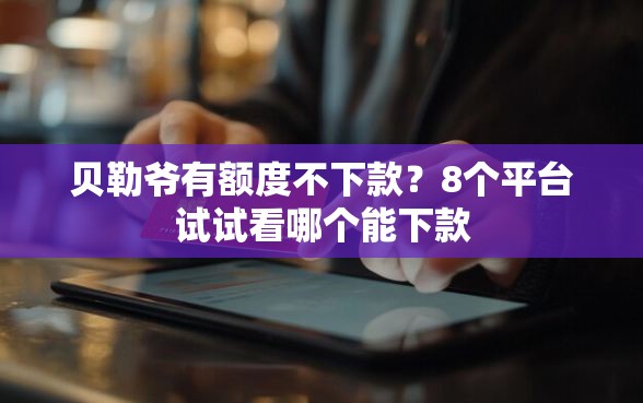 贝勒爷有额度不下款？8个平台试试看哪个能下款