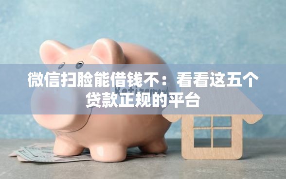 微信扫脸能借钱不：看看这五个贷款正规的平台