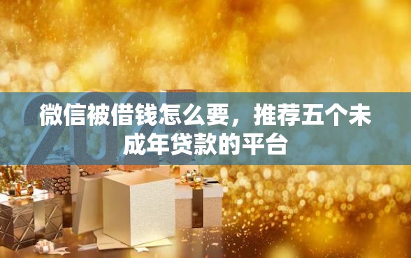 微信被借钱怎么要，推荐五个未成年贷款的平台