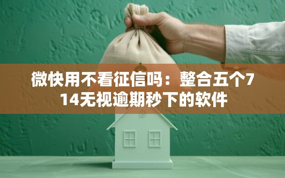 微快用不看征信吗：整合五个714无视逾期秒下的软件