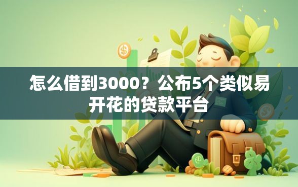 怎么借到3000？公布5个类似易开花的贷款平台