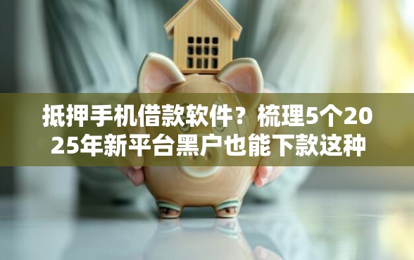 抵押手机借款软件？梳理5个2025年新平台黑户也能下款这种
