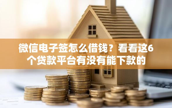微信电子签怎么借钱？看看这6个贷款平台有没有能下款的