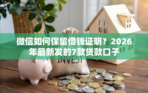 微信如何保留借钱证明？2026年最新发的7款贷款口子