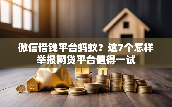 微信借钱平台蚂蚁？这7个怎样举报网贷平台值得一试