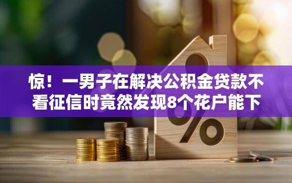 惊！一男子在解决公积金贷款不看征信时竟然发现8个花户能下款的平台，事后分享了出来