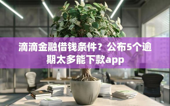 滴滴金融借钱条件？公布5个逾期太多能下款app