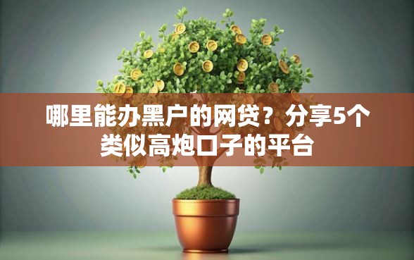 哪里能办黑户的网贷？分享5个类似高炮口子的平台