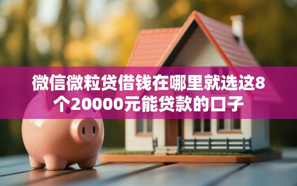 微信微粒贷借钱在哪里就选这8个20000元能贷款的口子