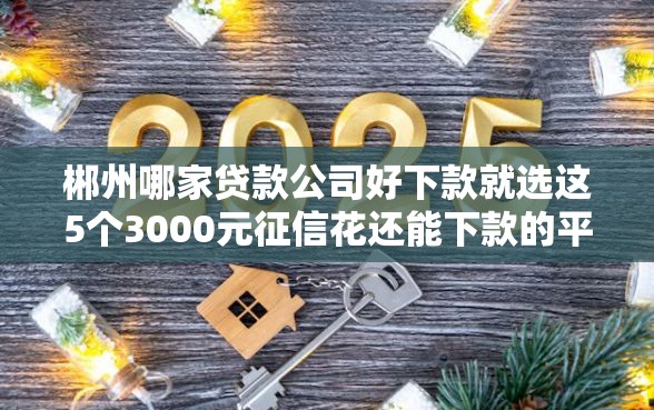 郴州哪家贷款公司好下款就选这5个3000元征信花还能下款的平台